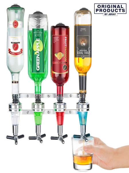 Jeray Silver Final Touch 4 Bottle Wall Mounted Drinks Dispenser (396637) | £55