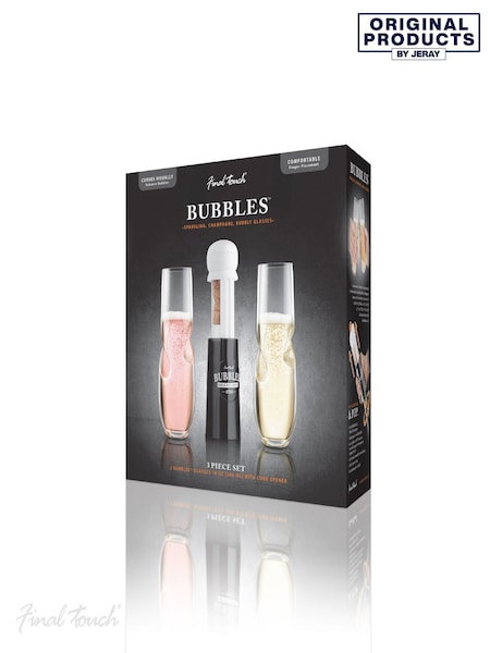 Jeray Clear Final Touch Bubbles Glasses and Opener 3 Piece Set (396841) | £38