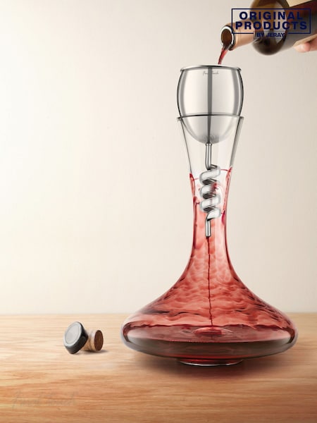 Jeray Clear Final Touch Stainless Steel Twister Decanter (397056) | £90