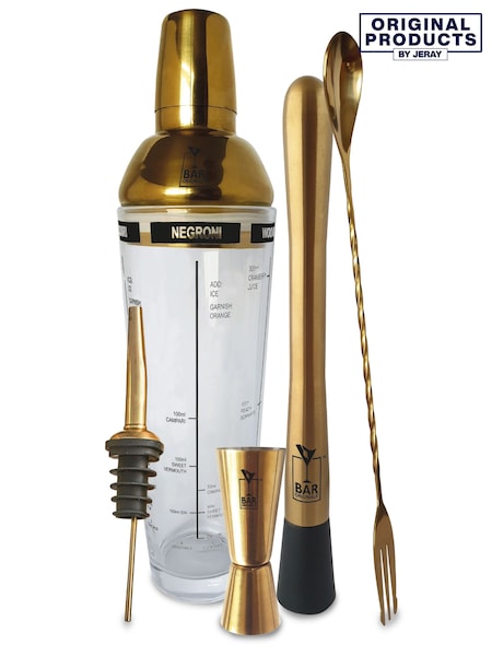 Jeray Brass Bar Originale Brass 5 Piece Cocktail Set (397275) | £35