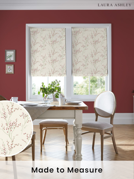 Laura Ashley Red Pussy Willow Winter Made to Measure 100% Cotton Roman Blinds (397392) | £79