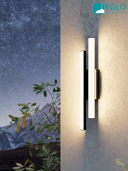 Eglo Black Serricella LED Linear Exterior Outdoor Wall Light (397837) | £91