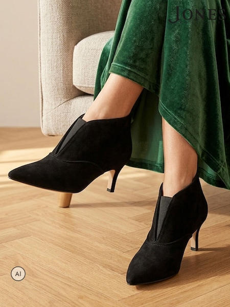Black - Jones Bootmaker Kalliope Smart Leather Stiletto Ankle Boots
