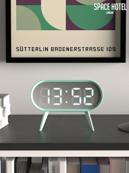 Space Hotel Blue/Silver Futuristic Alarm Clock (398239) | £26