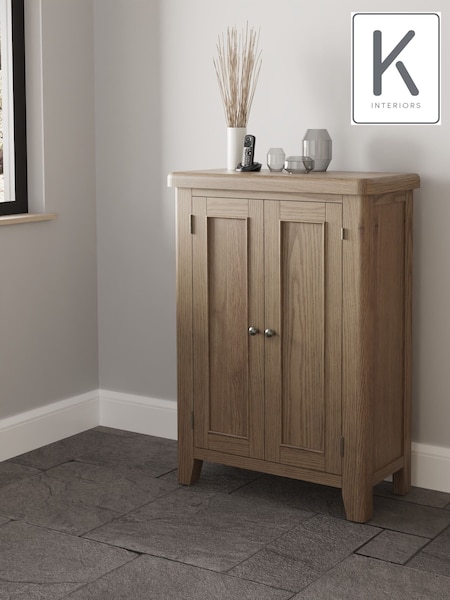 K Interiors Brown Embleton Solid Wood 2 Door Shoe Cupboard (398381) | £510