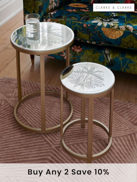 Clarke & Clarke Silver (Metal) Leopardo Nest of Tables (398383) | £299