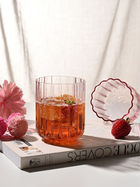Widdop Set Of 2 Scalloped Glass Tumblers