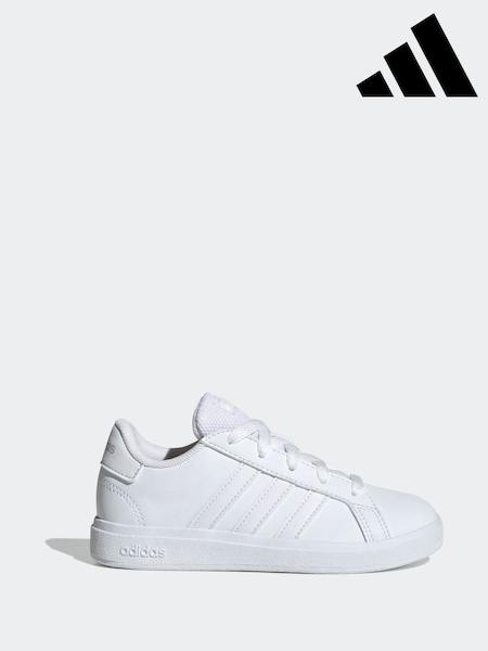 adidas White Grand Court Lace-Up Trainers (399100) | £30