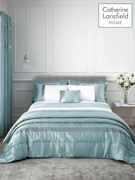 Catherine Lansfield Blue Sequin Cluster Bedspread (400238) | £90