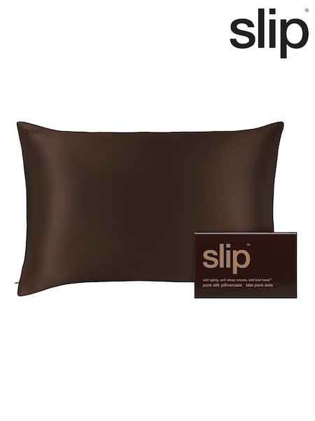 Chocolate - Slip Pure Silk Queen Pillowcase