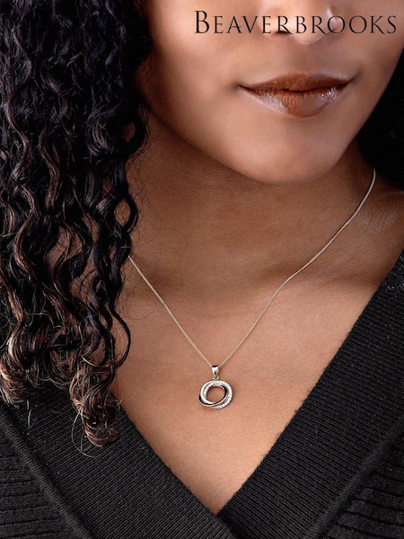 Beaverbrooks 9ct Three-Colour Gold Cubic Zirconia Circles Pendant (400559) | £425
