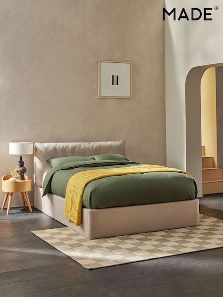MADE.COM Oatmeal Harlow Ottoman Storage Bed Frame in Velvet (400716) | £799 - £999