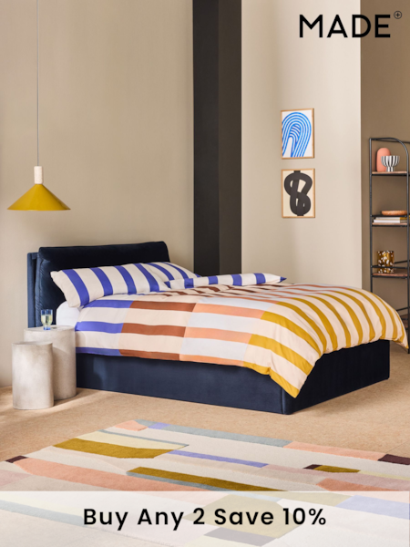 MADE.COM Navy Velvet Harlow Ottoman Storage Bed Frame (400724) | £799 - £999