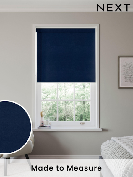 Navy Blue Hollis Made to Measure Roller Blind (401280) | £58