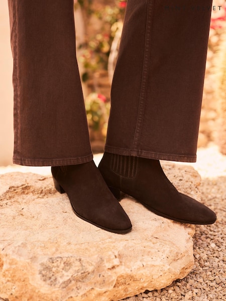 Brown - Mint Velvet Kirsten Suede Ankle Boots
