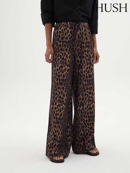 Animal - Hush Petunia Linen Blend Leopard Print Trousers