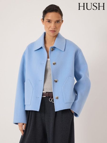 Blue - Hush Pure Wool Double Faced Jacket