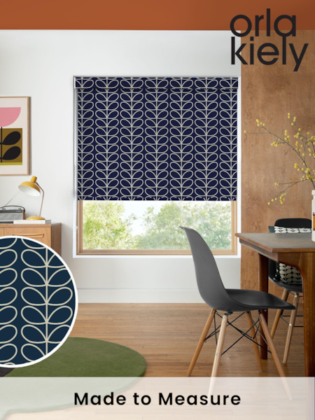 Orla Kiely Blue Linear Stem Made to Measure Roller Blinds (405258) | £58