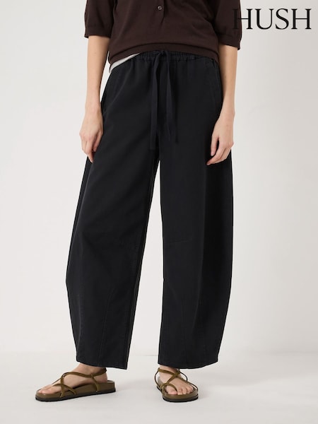 Black - Hush Rina Pull On Barrel Leg Trousers