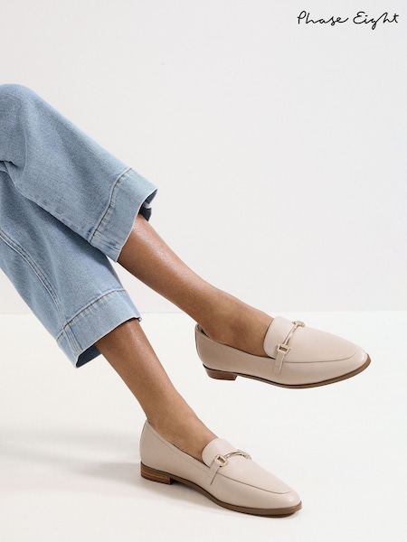 Natural - Phase Eight Leather Loafers