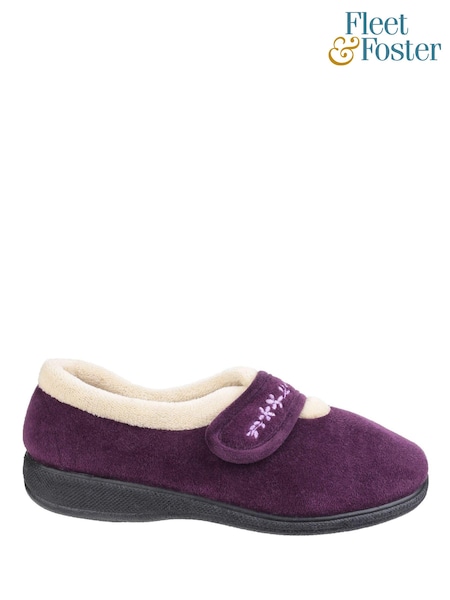 Fleet & Foster Purple Capa Touch Fastening Memory Foam Slippers (406820) | £38