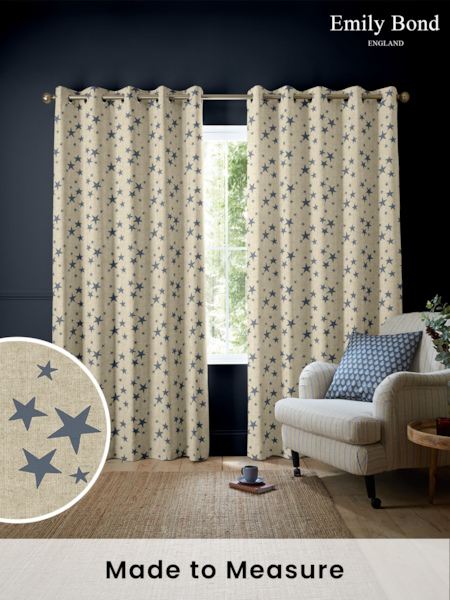 Emily Bond Indigo Blue St Maws Made to Measure Curtains (406870) | £91