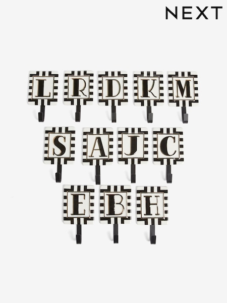 Black/White Glam Monogram Hooks (406926) | £9