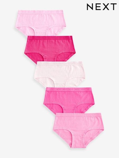 Pink Hipster Briefs 5 Pack (2-16yrs) (407129) | £9 - £13