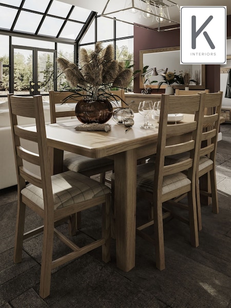 K Interiors Brown Embleton Solid Wood 1.3m Extending Table (407143) | £800