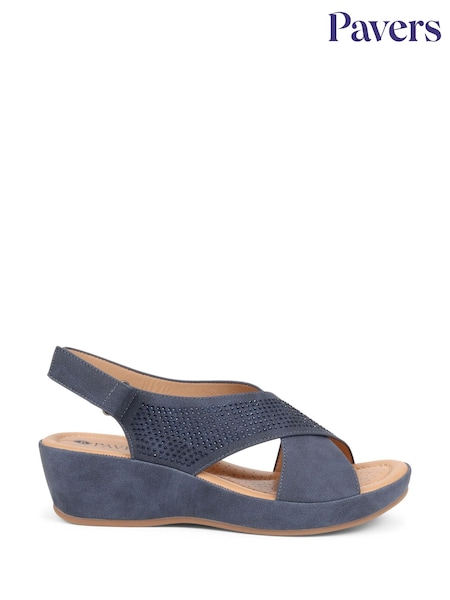 Pavers Blue Pavers Ankle Strap Black Sandals (407154) | £35