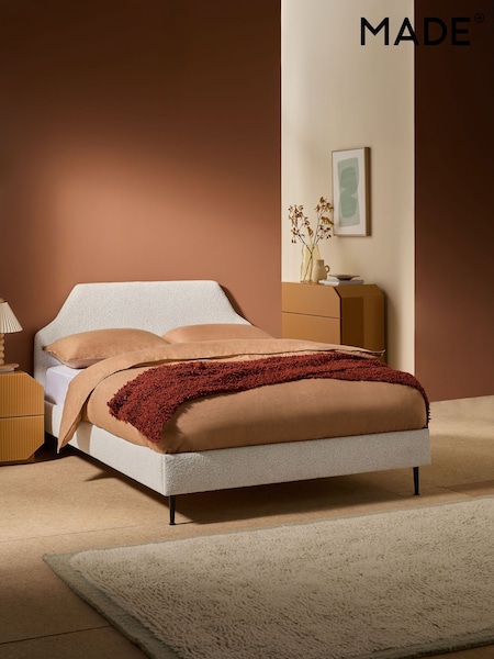 MADE.COM White Montie Bed in Boucle (408337) | £349 - £399