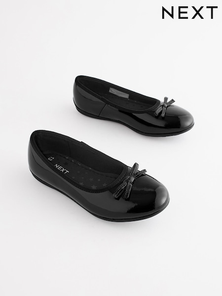 Black Patent Standard Fit (F) School Leather Ballet Shoes (408606) | £24 - £31