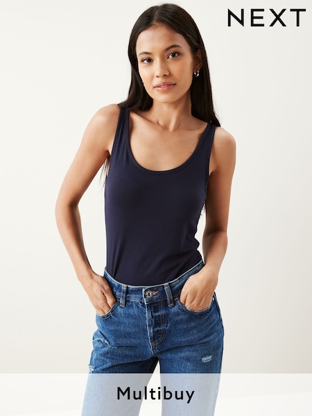 Blue Navy Thick Strap Vest (408953) | £7