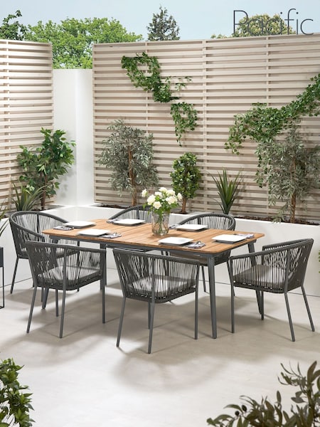Pacific Grey Garden Reims 6 Seater Dining Set (409059) | £1,500