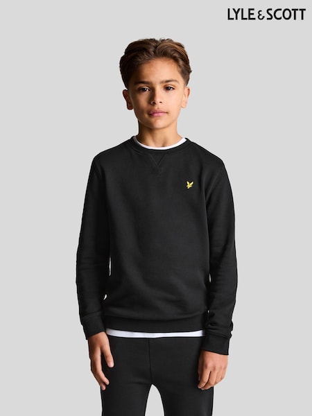 Lyle & Scott Black Boys Crew Neck Sweatshirt (409103) | £45 - £50