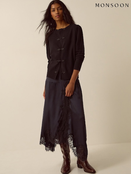 Chocolate Brown - Monsoon Faye Button Cardigan