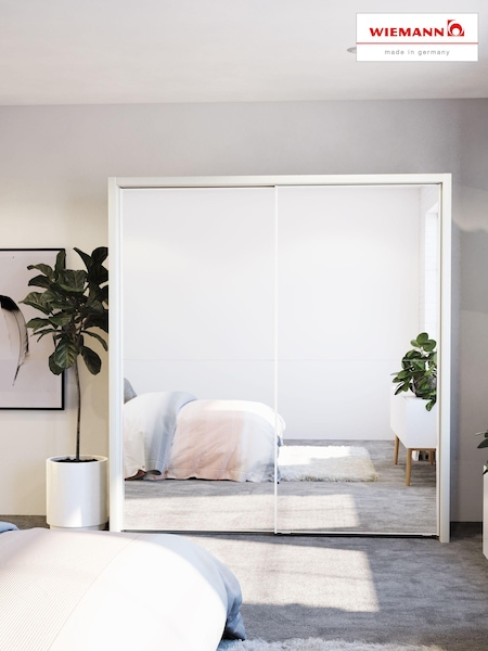 Wiemann White Peyton Mirror Sliding 2.1m Sliding Semi Fitted Wardrobe (409396) | £1,085