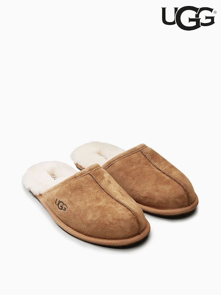 UGG Chestnut Brown Faux Fur Lined Scuff Slippers (409786) | £90