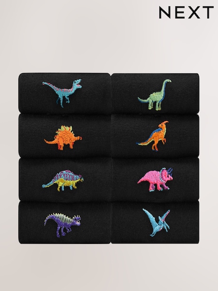 Bright Dinosaur Fun Embroidered Socks 8 Pack (409930) | £21