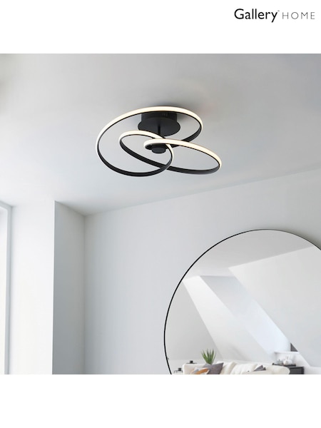Gallery Home Black Delta Ceiling Flush Fitting Light (410080) | £176