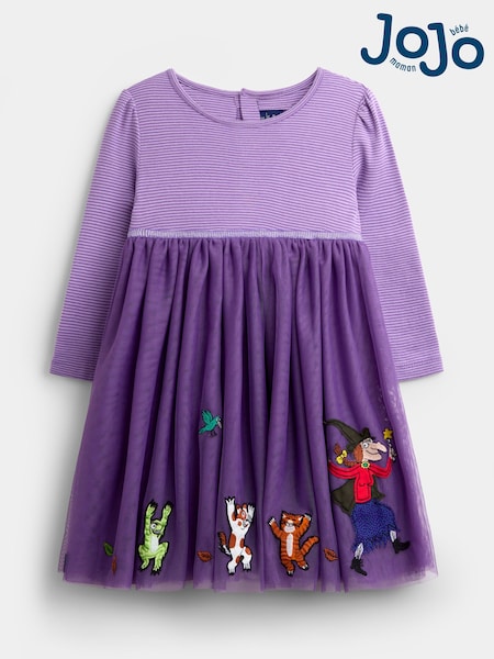 Purple Stripe - Jojo Maman Bébé Room On The Broom Party Dress