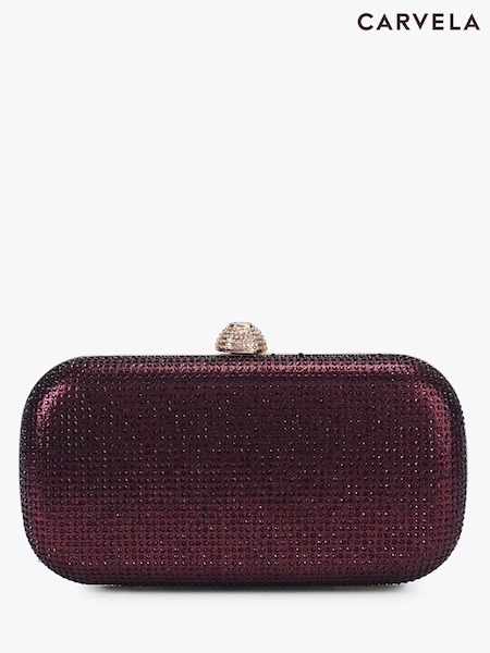 Red - Carvela Cecilia Embellished Clutch Bag