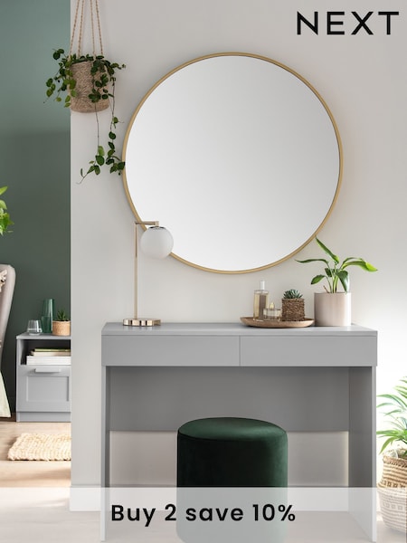 Grey Flynn 2 Drawer Console Dressing Table (411934) | £135