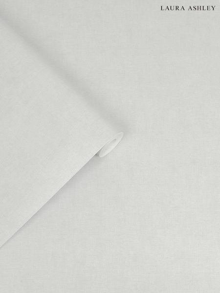 Laura Ashley Pale Silver Plain Textured 10M Wallpaper (412327) | £48