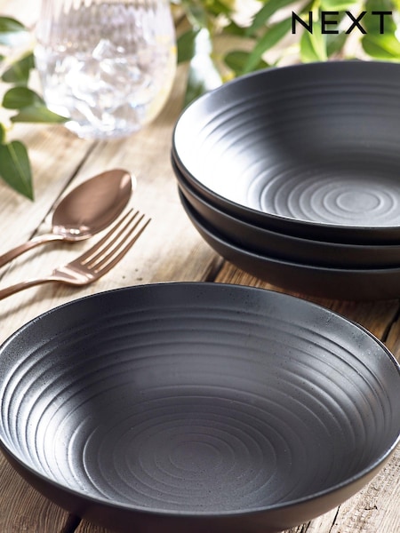 Black Bronx Set of 4 Pasta Bowls (413082) | £30