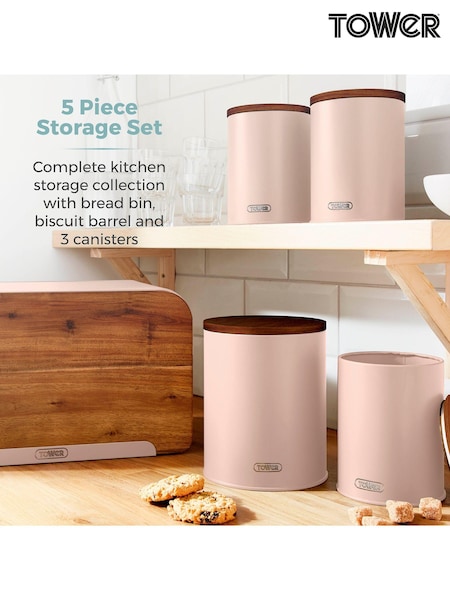 Tower Pink Scandi 5 Piece Storage Set (413101) | £50