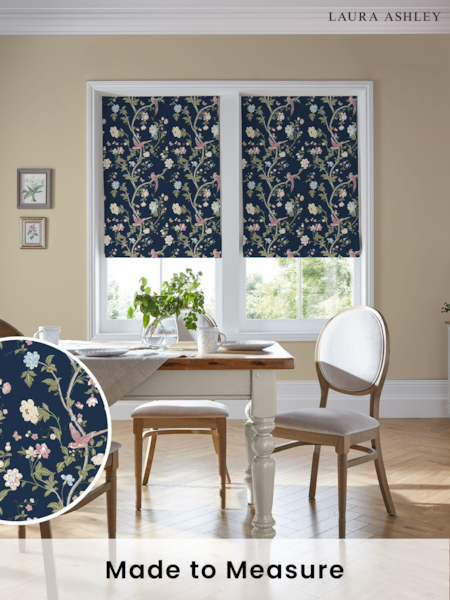 Laura Ashley Midnight Blue Summer Palace Made to Measure 100% Cotton Roman Blinds (413308) | £84