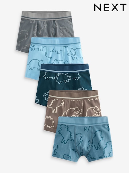 Linear Dino Print Trunks 5 Pack (1.5-16yrs) (413840) | £14 - £16