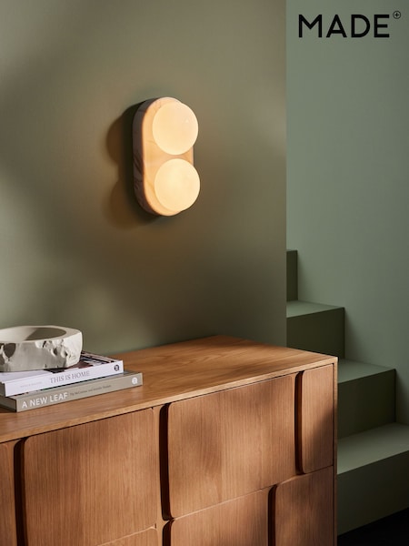 MADE.COM White Marble Effect Wilf Wall Light (414419) | £89