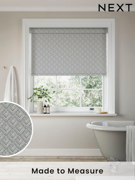Blue Drawn Geo Made to Measure Roller Blind (414711) | £57